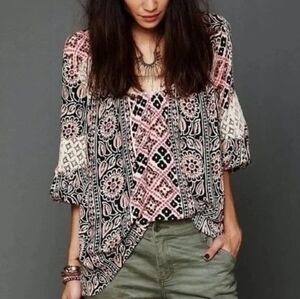 Free People oversized bohemian top.